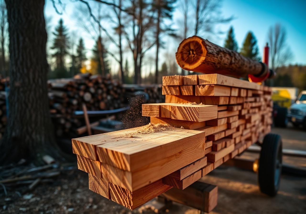 On-site saw milling lumber stack